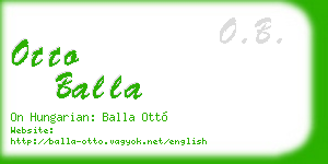 otto balla business card
